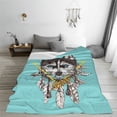 thumbnail image 6 of Throw Blanket for Couch Sofa and Bed, Husky With Dreamcatcher Super Soft Plush Throw Blanket, Fuzzy Cuteness Comfy Warm Washable Flannel Blanket & Throws for All Season 50"x40", 6 of 7