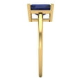 thumbnail image 3 of 2 ct Emerald Cut Simulated Blue Sapphire Solitaire 14K Yellow Gold Womens Engagement Ring, 3 of 5
