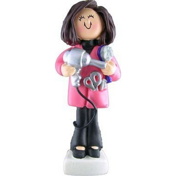 Brunette Hairdresser christmas Ornament
