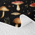 thumbnail image 5 of Homewish Watercolor Botanical Mushroom Twin Quilt Set,Fungus Plant Twin Coverlet Set,Black,Black Reversible,2-Piece, 5 of 7