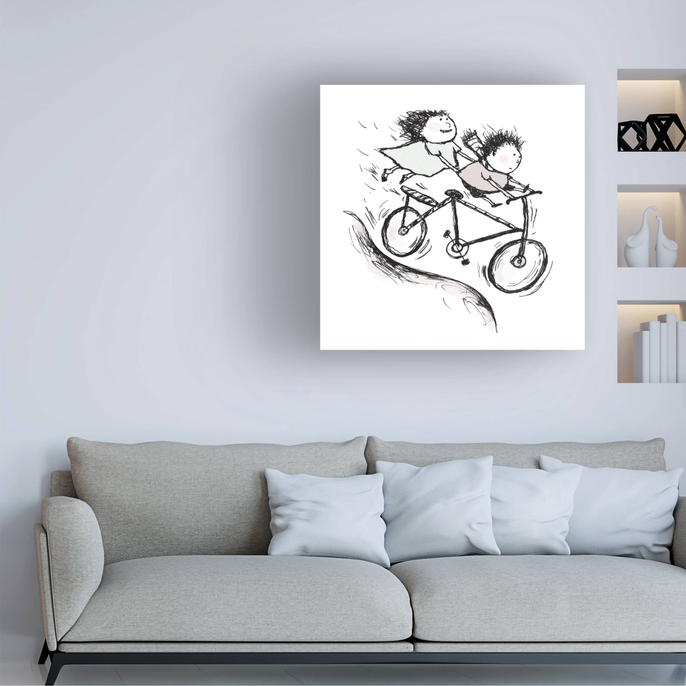 Trademark Fine Art "Bike Kids" Canvas Art by Carla Martell