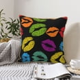 thumbnail image 5 of Home Decoration Outdoor Colorful Lips Throw Pillow Cover Case Velvet border pillowcase Decorative Cushion for Couch Bed（Without pillow core）, 5 of 6