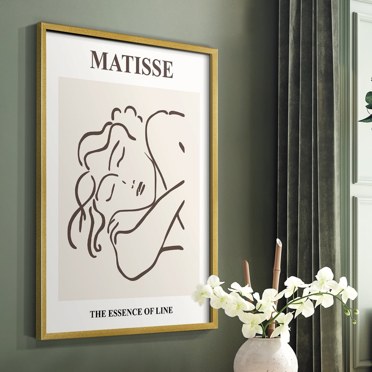 Matisse CXXXII Framed Print in Gold Solid Wood 16 x 20 Framed Print