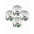 thumbnail image 7 of 15 Inch Round Placemats Set of 4, Green Snowman Christmas Non Slip Heat Insulation PP Table Mats, Eucalyptus Leaves Xmas Snowflake Washable Place Mats for Kitchen Dining Party Table Decor, 7 of 7