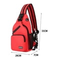 thumbnail image 2 of Yucurem Sling Backpack Multi-Functional Crossbody Bags Unisex Oxford Cloth Shoulder Chest Bag Travel Rucksack for Travel Sports Running (Red), 2 of 9