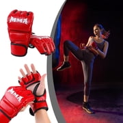 Half-Finger Boxing Gloves with Adjustable Wrist Support for MMA Training
