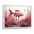 thumbnail image 2 of Designart "The Underwater Monochrome Ballet Of Coral And Grey Fish I" Coastal Coral Under Water Floater Framed Canvas Wall Art, 2 of 5