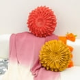 thumbnail image 4 of JWH Decorative Round Suede Flower Throw Pillows with Insert for Bed Sofa 14 inch Orange Red, 4 of 12