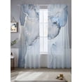 thumbnail image 4 of Sheer Curtain Panels Blue Marble Rod Pocket Voile Window Curtains Luxury Abstract Art Window Treatments Ligh Filtering Privacy Curtain Drapes for Bedroom Living Room 2 Panel Set 96 Inch Length,, 4 of 9
