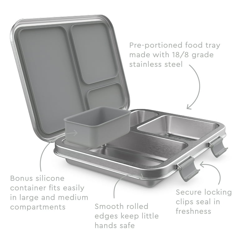 Bentgo Kids' Stainless Steel Leak-Proof Lunch Box - Silver
