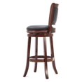 thumbnail image 4 of Cherry 29-inch Solid Wood Bar Stool with Faux Leather Swivel Seat, 4 of 4