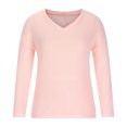 thumbnail image 4 of Pompotops Mode Femmes Sexy Manches Longues Col en V Pull-Over Couleur Unie Blouse Décontractée Tops Liquidation, 4 of 8