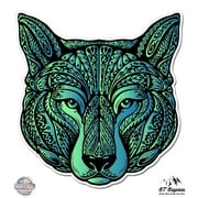 Ethnic Wolf - 3" Vinyl Sticker - For Car Laptop I-Pad Phone Helmet Hard Hat - Waterproof Decal