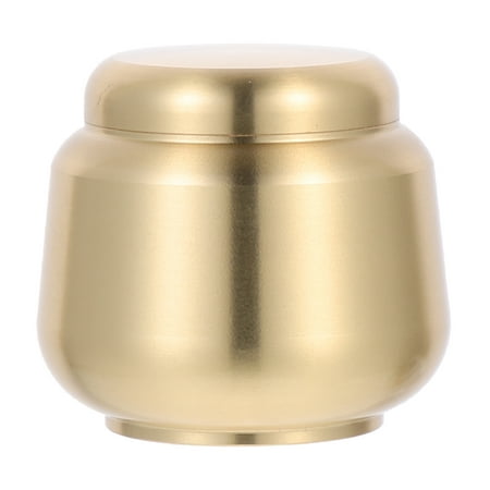 

FRCOLOR Copper Round Mini Ashes Urn Simple Decorative Copper Ashes Storage Jar