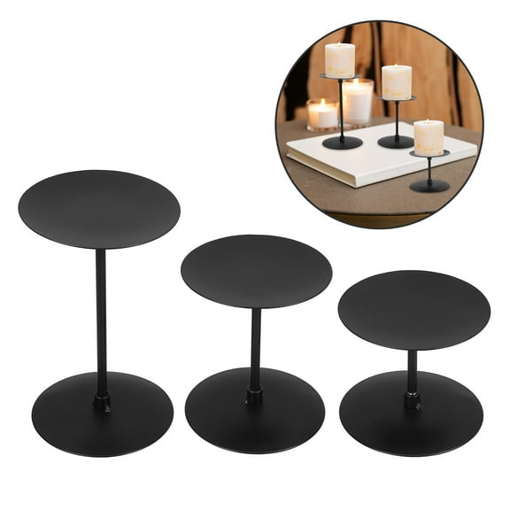 Worgeous 3pcs Metal Taper Candle Holders Decorative Candle Holder Set Pillar Candle Stand Centerpieces for Coffee Table Mantle Fireplace Living or Dining Room Table