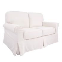 OSP Home Furnishings Ashton Loveseat with Ivory Slip Cover