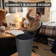 thumbnail image 2 of HOLDN’ STORAGE Small Trash Can with Open Top for Compact and Tight Spaces – 1.58 gal Capacity, Gray, 2 of 8