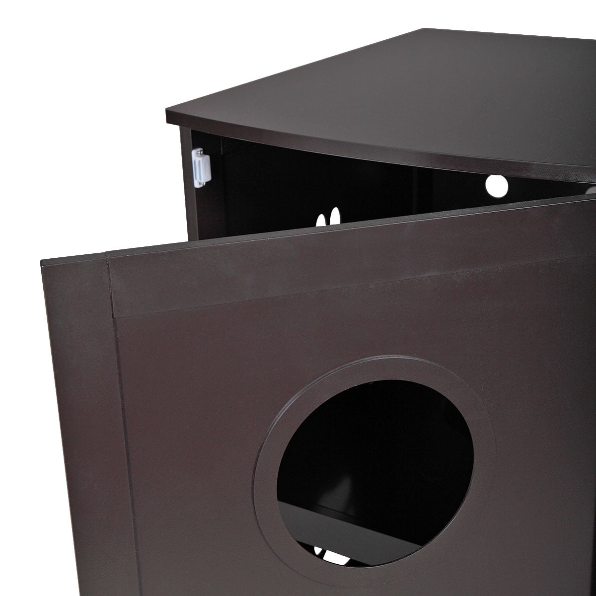 Veryke Wooden Double-Decker Cat Houses Enclosure Outside Shelter Animal Cage, Brown Veryke Wooden Double-Decker Cat Houses Enclosure Outside Shelter Animal Cage, Brown