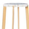 thumbnail image 2 of Benzara Accent Table with Marble Top and Metal Legs, Gold and White, 2 of 5
