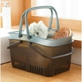 thumbnail image 6 of Portable Bath Basket 2Pcs Transparent Blue,2Pcs Shower Caddy Basket Portable Shower Tote Plastic Dorm College Shower Organizer Bucket with Handles Storage Shower Caddy Organizer, 6 of 9