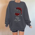 thumbnail image 3 of Gibobby Sudaderas para mujer navidad Sudadera informal de otoño e invierno para mujer, suéter de manga larga con estampado de copa de de Navidad(Gris,CH), 3 of 4