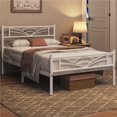 thumbnail image 2 of FullFurnique Twin Size Metal Platform Bed Frame with Cloud-Inspired Design for Adults, White, 2 of 6