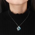 thumbnail image 4 of IBAOLEA Collier Pendentif Cœur de Dauphin Chaîne Clavicule Cadeau pour Femmes, Bleu, 4 of 5