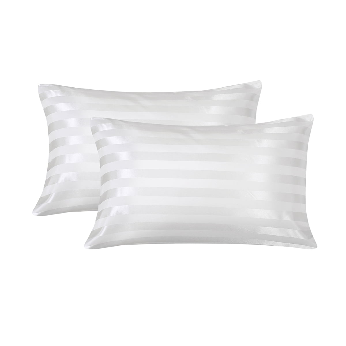 Silky Satin Pillowcases for Hair and Skin, 2Pack Silk Like Striped
