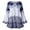 Blue, variant on HWRETIE Fashion Womens Plus Size Tops Printed Flare Sleeve Blouses Keyhole T-Shirts Blue XL