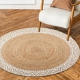 thumbnail image 5 of QUINCH Jute Rug Boho Tribal Print Border Handwoven Carpet for Living Room, 5 of 5