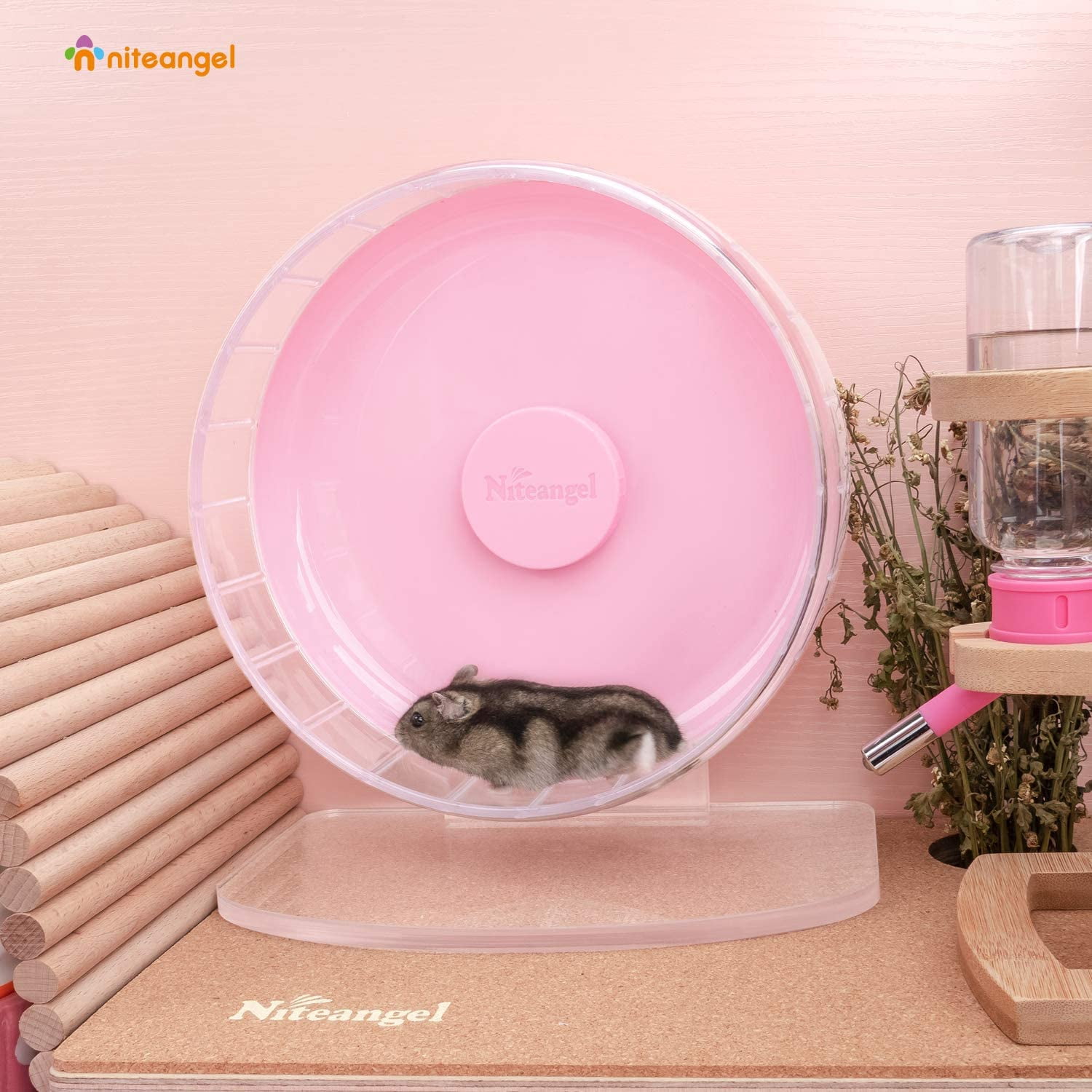 Super-Silent Hamster Exercise Wheels: - Quiet Spinner Hamster Running Wheels with Adjustable Stand for Hamsters Gerbils Mice Or Other Small Animals