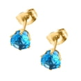 thumbnail image 1 of Boucles d'Oreilles à Six Griffes Micro-Incrustées Blanches et Noires en Zircon Rond, 1 of 1
