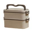 thumbnail image 3 of Food Lunch Container, Divided Food Storage Container, Compartment Microwave Leak Khaki 2 layer, 3 of 8
