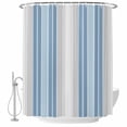 thumbnail image 2 of Blue Gray Stripes Waterproof Fabric Shower Curtain,Contemporary Minimalist Abstract Lines Waterproof Fabric Shower Curtain for Bathroom Curtains Bathtubs Shower Curtains with 12 Hooks Small 36x72in, 2 of 8