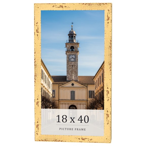 18x40 Frame Yellow Real Wood Picture Frame Width 1.25 inches | Interior Frame Depth 0.5 inches |