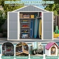 thumbnail image 3 of 7.5x6.5FT Shed and Outdoor Storage, All-weather Plastic Shed XL Size with Floor, Tool Bike Storage Shed for Garden Yard, Double Vent, Drainage Hole, Multi-purpose Outdoor Storage, 3 of 8