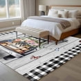 thumbnail image 4 of Spring Flowers Area Rugs 8'x10', Washable Small Throw Rugs for Living Room Patio, Farmhouse Truck Black Plaid Wood Grain Indoor Outdoor Rug Non-Slip Low Pile Carpet Runner Reversible Floor Mats, 4 of 8