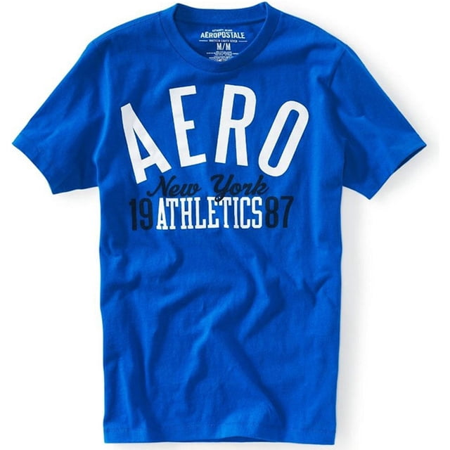 Aeropostale New York Athletics Camiseta gráfica para hombre, azul, XS