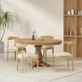 thumbnail image 2 of GDF Studio Denell Contemporary Fabric Upholstered Wood 5 Piece Dining Set, Beige, Light Ash, and Natural, 2 of 3