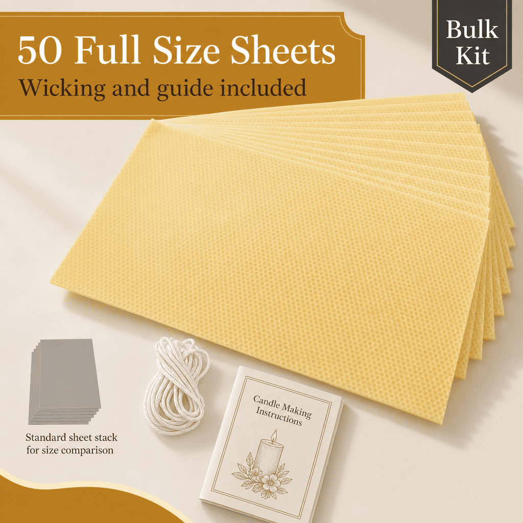 Stakich Beeswax Candle Making Kit for Adult 50 Pieces
