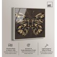 thumbnail image 2 of Golden Butterfly Framed High-Gloss Acrylic Glass Wall Art Elegant Butterfly Wall by Art Remedy, Silver Frame, 12 x 12, 2 of 7