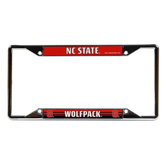 North Carolina NCAA NC Wolfpack Chrome EZ View License Plate Frame