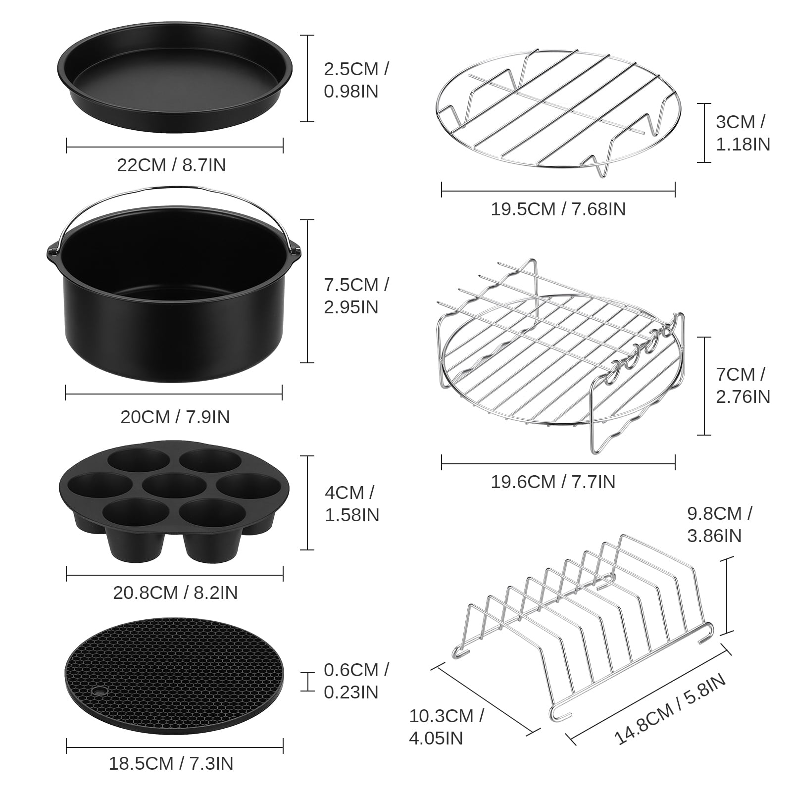 Air Fryer Accessories Set Of 13 Airfryer Accessory with 50pcs Air Fryer Square Paper Liners Oven Cake Pan Pizza Pan Air Silicon Pot Pad
