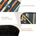 thumbnail image 5 of FORMRS Makeup Bag Travel Cosmetic Organizer for Women Fold Flat Zipper Pouch with Handle, Navy Blue Stripes, 5 of 8