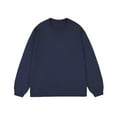 thumbnail image 1 of Blusas y camisas de manga larga con cuello redondo para hombre, informales, lisas, empalmadas, de manga larga, de alta elasticidad, que mantienen el calor, top de algodón para hombre, 1 of 5