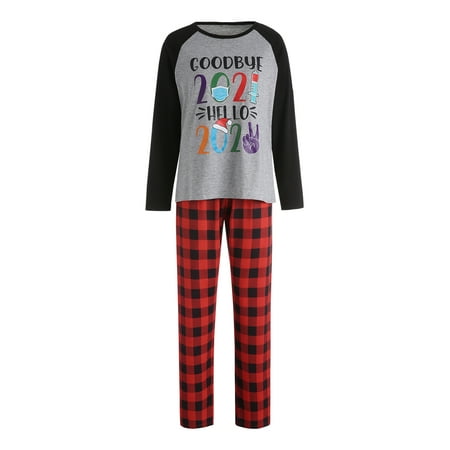 

Livingsenburg Christmas Parent-Child Pajama Long Sleeve Round Neck T-Shirt Pants