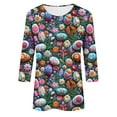 thumbnail image 5 of BiZtdJrK Womens Plus Size Tops Easter 3/4 Length Sleeve Shirts Fashion Eggs Graphic Tees Shirt Casual Crew Neck Pullover Blouse Multicolor XXXXXL Sales Today Clearance, 5 of 6