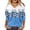 Blue, variant on Tops For Women Tops Summer Shirts Casual 2025 V-Neck 3/4 Sleeve Women Sweatshirt