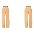 thumbnail image 1 of Soidarity Pantalones de playa mujer pierna ancha transpirables Albaricoque S 2Conjunto, 1 of 6