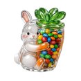 thumbnail image 3 of Easter Glass Jars Egg Shape Clear Glass Jar With Removable Lid For Easter Chocolate Cookies Sweets Ears Storage Container For Pantry Organization, 3 of 7